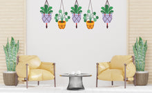 Load image into Gallery viewer, Hanging Plants in Pots wall vinyl sticker decal, Plants wall decoration, Flower plant wall decal, Living Room decor, Mural decoration 343LU