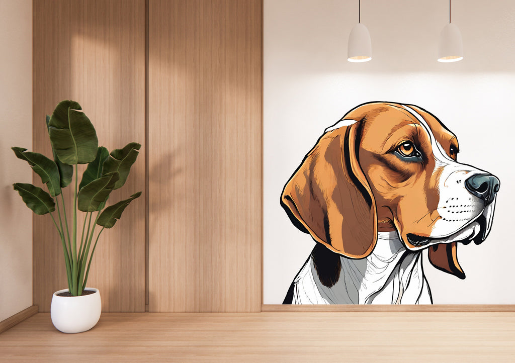 Dog wall decal, Beagle, Dog decor Dog wall art Decal Dog Lover Animals anime decal Dog Bathroom Wall Decals Stickers Vinyl 348LU