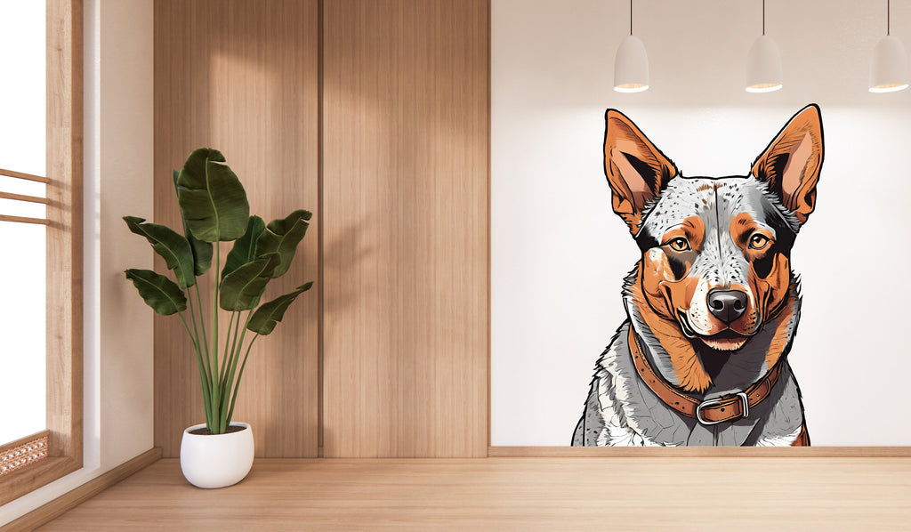 Dog wall decal, Australian Cattle Dog, Dog decor, Dog wall art Decal Dog Lover Animals vinyl decal Dog Bathroom Wall Decals Stickers 379LU
