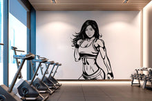 Load image into Gallery viewer, Gym Wall Decal Asian Girl Power fitness Quote Decor Workout Art Vinyl Gym Wall Stickers Bedroom Gym Workout Girl Motivation Crossfit 351LU