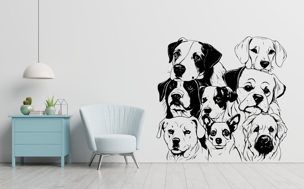 Dog wall decals, Grooming wall decor, Living Room Dog Decor, Pet lover gift, Pet shop dog house wall vinyl decal, Pet wall vinyl decal 352LU