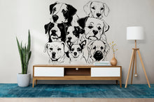 Load image into Gallery viewer, Dog wall decals, Grooming wall decor, Living Room Dog Decor, Pet lover gift, Pet shop dog house wall vinyl decal, Pet wall vinyl decal 352LU