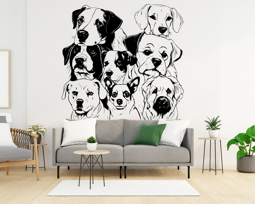 Dog wall decals, Grooming wall decor, Living Room Dog Decor, Pet lover gift, Pet shop dog house wall vinyl decal, Pet wall vinyl decal 352LU