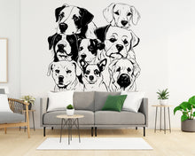 Load image into Gallery viewer, Dog wall decals, Grooming wall decor, Living Room Dog Decor, Pet lover gift, Pet shop dog house wall vinyl decal, Pet wall vinyl decal 352LU