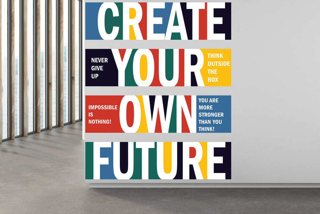 Create Your Own Future Office Wall Decal Idea Teamwork Business Worker Inspire Office Decoration Motivation Stickers Mural Unique Gift 260RS