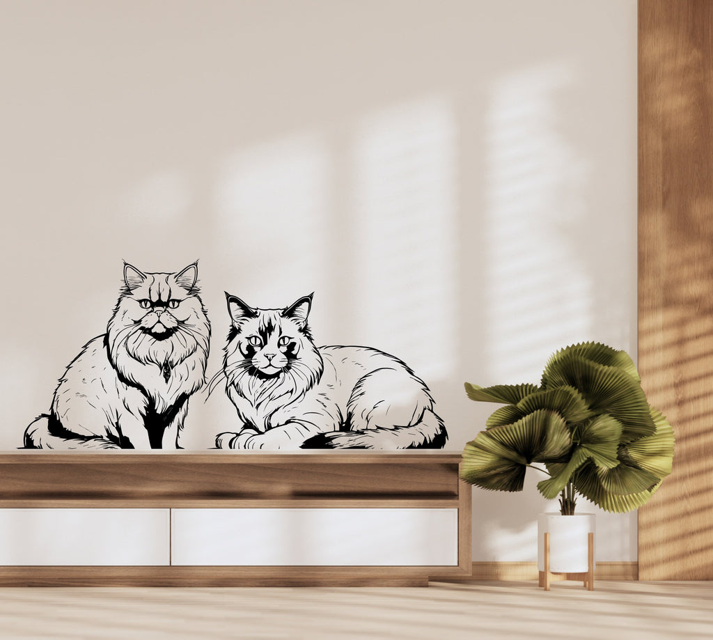 Cat wall decals, Grooming wall decor, Veterinary decals, Pet lover gift, Pet shop cat house wall vinyl decal, Pet wall vinyl decal 381LU