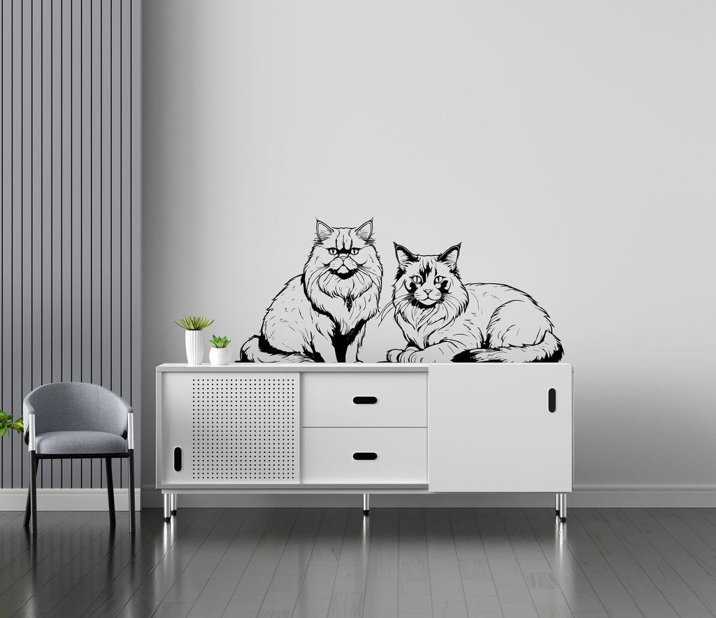 Cat wall decals, Grooming wall decor, Veterinary decals, Pet lover gift, Pet shop cat house wall vinyl decal, Pet wall vinyl decal 381LU
