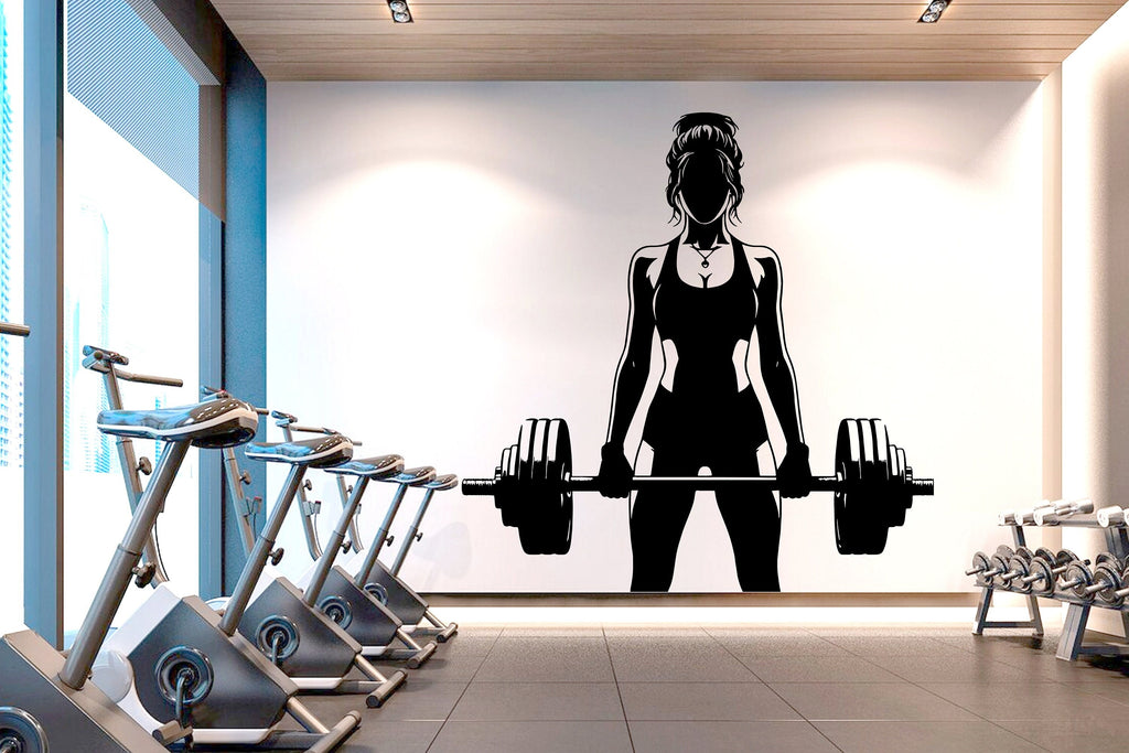 Gym Girl Wall Decal Girl Power fitness Quote Decor Workout Art Vinyl Gym Wall Stickers Bedroom Gym Workout Girl Motivation Crossfit 262RS
