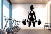 Load image into Gallery viewer, Gym Girl Wall Decal Girl Power fitness Quote Decor Workout Art Vinyl Gym Wall Stickers Bedroom Gym Workout Girl Motivation Crossfit 262RS