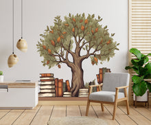Load image into Gallery viewer, Library Tree Wall Art Decal, Library Wall Decal, Education Decals, Kids Room, Reading room, Nurseries, School, Kids Gifts, Dorm Room 354LU