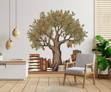 Load image into Gallery viewer, Library Tree Wall Art Decal, Library Wall Decal, Education Decals, Kids Room, Reading room, Nurseries, School, Kids Gifts, Dorm Room 354LU
