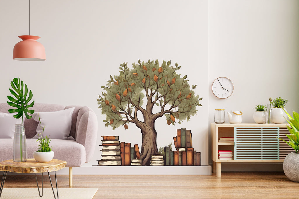 Library Tree Wall Art Decal, Library Wall Decal, Education Decals, Kids Room, Reading room, Nurseries, School, Kids Gifts, Dorm Room 354LU