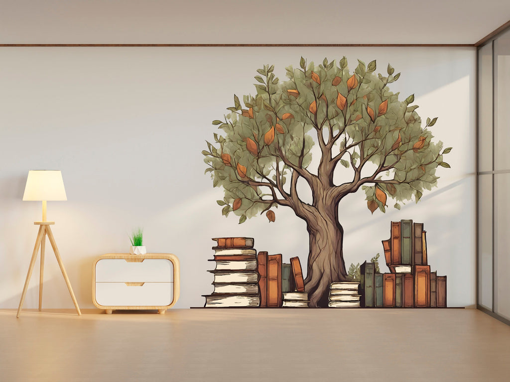 Library Tree Wall Art Decal, Library Wall Decal, Education Decals, Kids Room, Reading room, Nurseries, School, Kids Gifts, Dorm Room 354LU