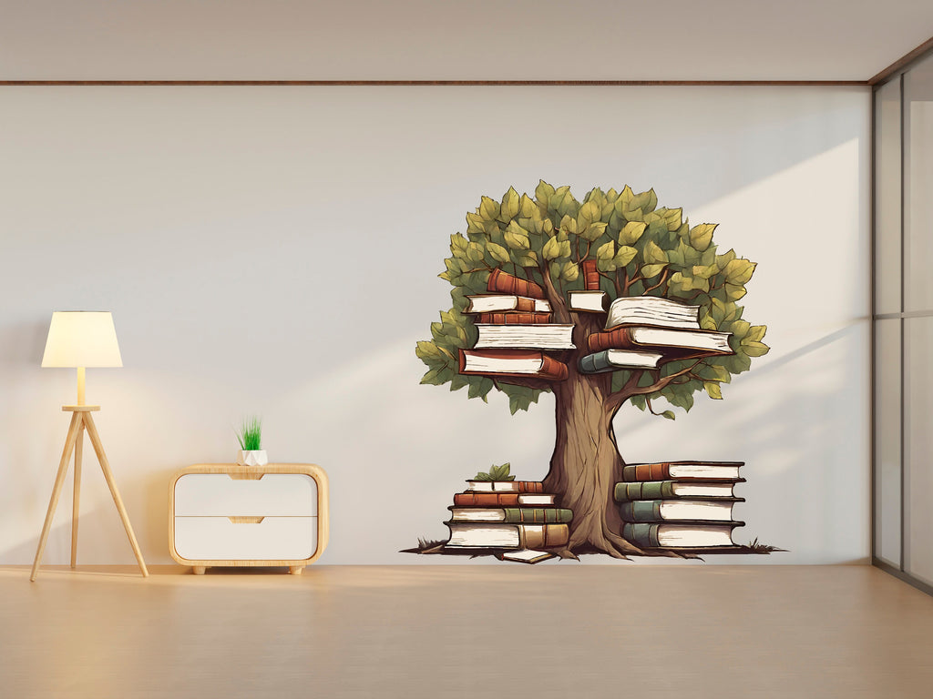 Library Tree Wall Art Decal, Library Wall Decal, Education Decals, Kids Room, Reading room, Nurseries, School, Kids Gifts, Dorm Room 355LU
