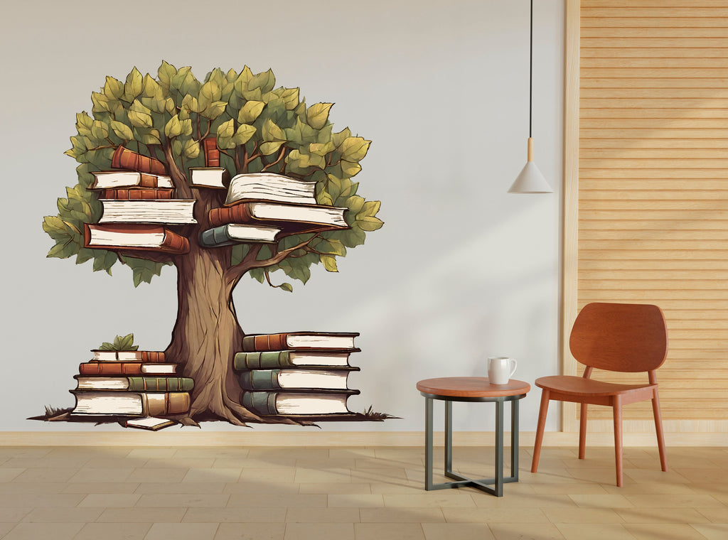 Library Tree Wall Art Decal, Library Wall Decal, Education Decals, Kids Room, Reading room, Nurseries, School, Kids Gifts, Dorm Room 355LU