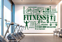 Load image into Gallery viewer, Fitness Vinyl Gym Wall Decal, Inspirational Words, Gym Decal, Fitness Collage, Gym Wall Art Gym Decor Gym Wall Decor Motivational Art 282RS
