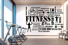 Load image into Gallery viewer, Fitness Vinyl Gym Wall Decal, Inspirational Words, Gym Decal, Fitness Collage, Gym Wall Art Gym Decor Gym Wall Decor Motivational Art 282RS