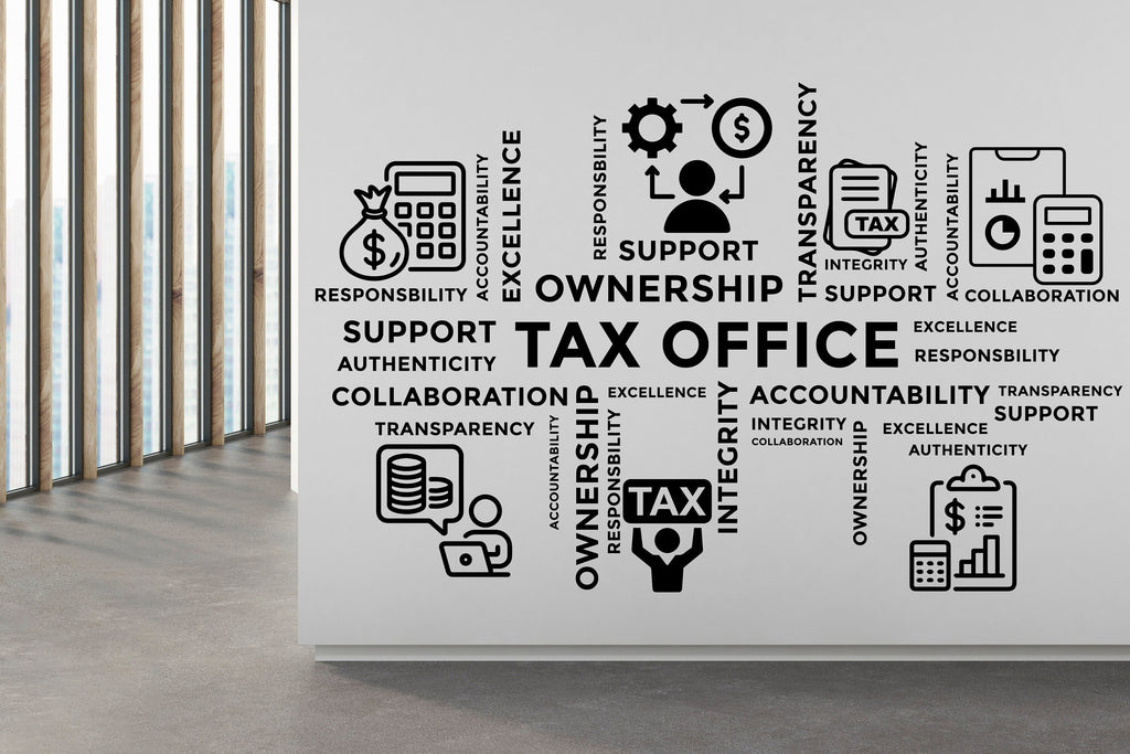 Tax Wall Decor Office Wall Decal Idea Teamwork Business Worker Inspire Office Decoration Motivation Stickers Mural Unique Gift 107RS