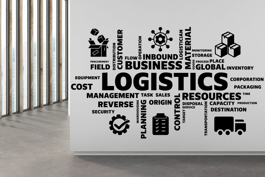 Logistics wall decal Planning Management Transport Inventory Packaging Distribution,Wall decal, Wall stickers, Wall decor, Wall Art 284RS