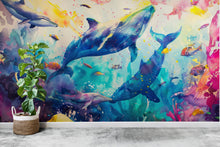 Load image into Gallery viewer, Whale wall decal, Whale wall art Modern wall stickers, Ocean bathroom decor, Whale Room wall art Whale Home Decor 285RS