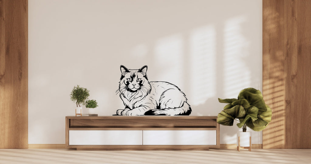 Ragdoll Cat wall art decal Dog decor Cat kids Cat wall art Decal Cat Lover Animals Decal Cat Wall Bathroom Wall Decals Stickers Vinyl 365LU