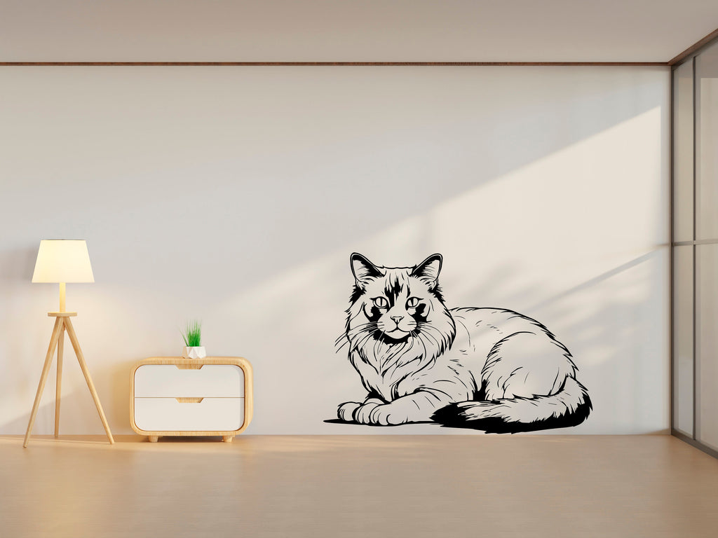 Ragdoll Cat wall art decal Dog decor Cat kids Cat wall art Decal Cat Lover Animals Decal Cat Wall Bathroom Wall Decals Stickers Vinyl 365LU