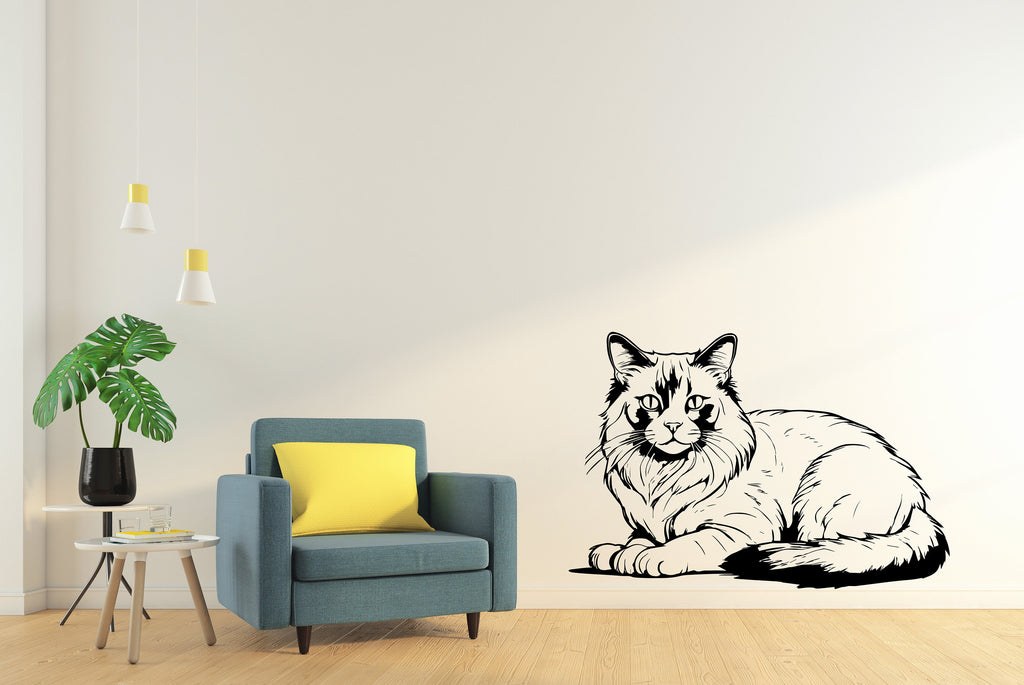 Ragdoll Cat wall art decal Dog decor Cat kids Cat wall art Decal Cat Lover Animals Decal Cat Wall Bathroom Wall Decals Stickers Vinyl 365LU