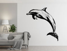 Load image into Gallery viewer, Dolphin Wall Art Vinyl Decal, Ocean Animals Wall Decal for Kids and Nursery Living Room, Sea Animals Wall Sticker, Sticker Set Dolphin 388LU