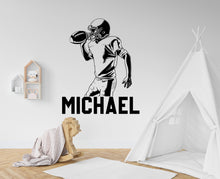 Load image into Gallery viewer, Large Custom Name American Football wall decal Sport Wall Decal Kids Decal Personalized Gifts wall Vinyl Wall Sticker Boy Room 389LU