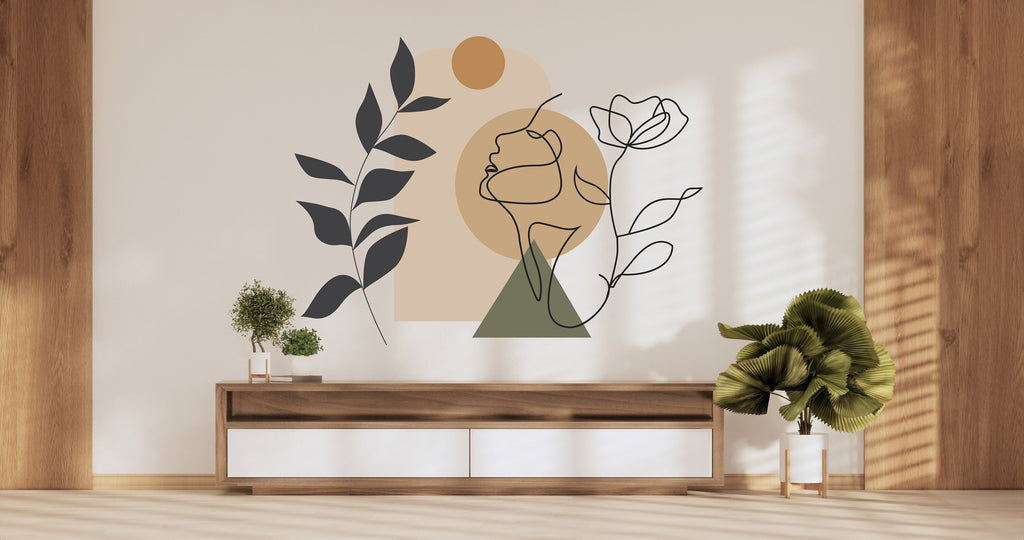 Boho Wall Decal, Bed Arch Sticker, Hedboard Wall Decal, Arch Wall Decal, Mid Century Decal Sticker, Wall Decal, Super King Bed Arch 391LU