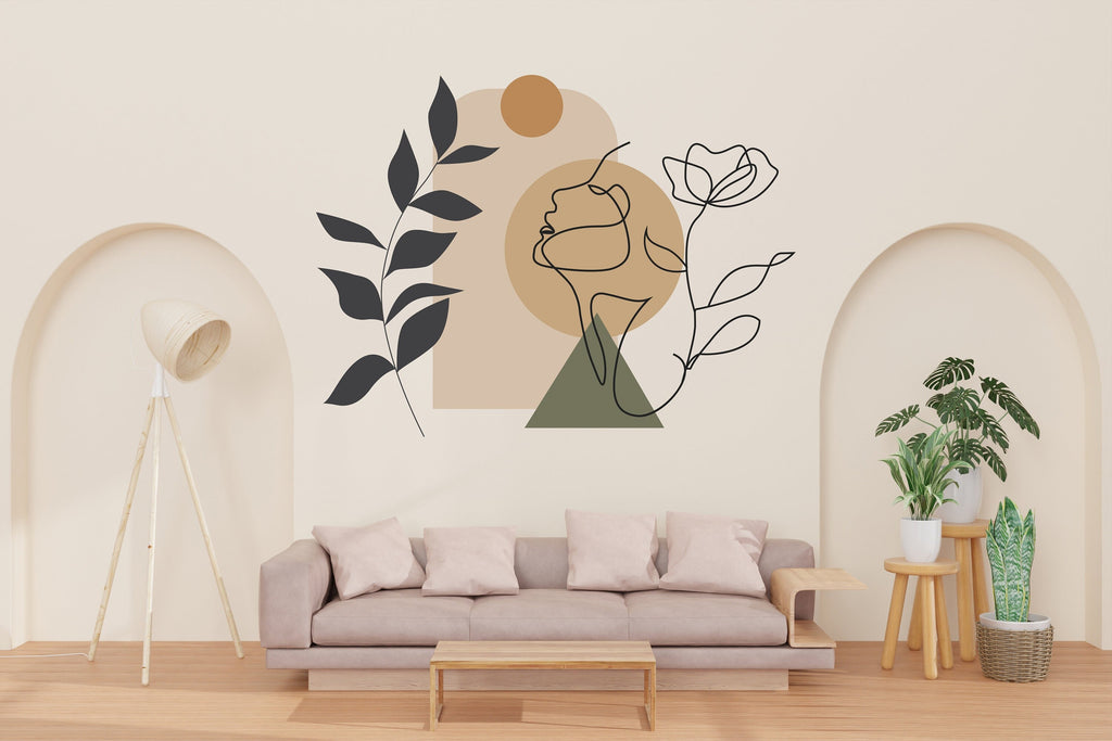 Boho Wall Decal, Bed Arch Sticker, Hedboard Wall Decal, Arch Wall Decal, Mid Century Decal Sticker, Wall Decal, Super King Bed Arch 391LU