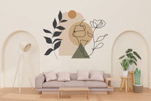 Load image into Gallery viewer, Boho Wall Decal, Bed Arch Sticker, Hedboard Wall Decal, Arch Wall Decal, Mid Century Decal Sticker, Wall Decal, Super King Bed Arch 391LU