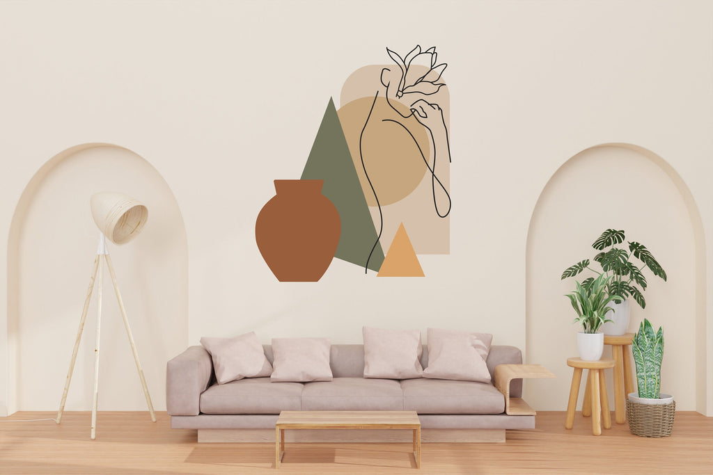 Boho Wall Decal, Bed Arch Sticker, Hedboard Wall Decal, Arch Wall Decal, Mid Century Decal Sticker, Wall Decal, Super King Bed Arch 392LU