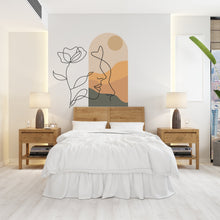 Load image into Gallery viewer, Boho Wall Decal, Bed Arch Sticker, Hedboard Wall Decal, Arch Wall Decal, Mid Century Decal Sticker, Wall Decal, Super King Bed Arch 393LU