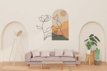 Load image into Gallery viewer, Boho Wall Decal, Bed Arch Sticker, Hedboard Wall Decal, Arch Wall Decal, Mid Century Decal Sticker, Wall Decal, Super King Bed Arch 393LU