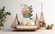 Load image into Gallery viewer, Boho Wall Decal, Bed Arch Sticker, Hedboard Wall Decal, Couple Room Decor, Arch Wall Decal, Mid Century Decal, Super King Bed Arch 394LU