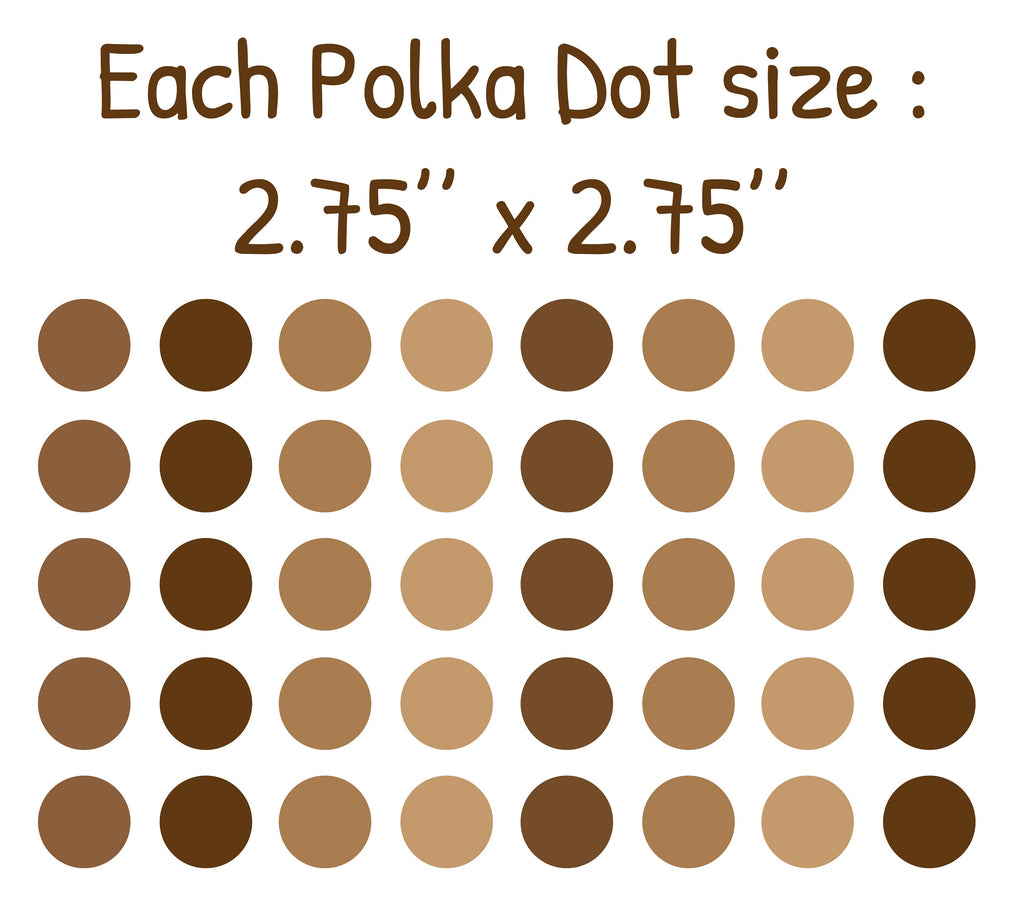 Pack of 40 Brown dot halftone Polka Dot Wall Stickers, Earth tones Brown wall decor, Boho Nursery Wall Decals, Boho Kids Room Decor 367LU