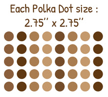 Load image into Gallery viewer, Pack of 40 Brown dot halftone Polka Dot Wall Stickers, Earth tones Brown wall decor, Boho Nursery Wall Decals, Boho Kids Room Decor 367LU