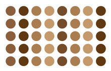 Load image into Gallery viewer, Pack of 40 Brown dot halftone Polka Dot Wall Stickers, Earth tones Brown wall decor, Boho Nursery Wall Decals, Boho Kids Room Decor 367LU