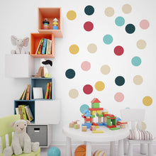 Load image into Gallery viewer, Pack of 40 Colorful Polka Dot Wall Stickers, Playroom colorful wall decor, Nursery Wall Decals, Kids Room Wall Decor, For Kindergarten 368LU