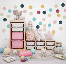 Load image into Gallery viewer, Pack of 40 Colorful Polka Dot Wall Stickers, Playroom colorful wall decor, Nursery Wall Decals, Kids Room Wall Decor, For Kindergarten 368LU