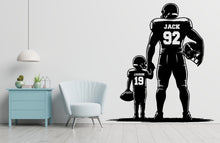 Load image into Gallery viewer, American Football Dad Decor, Dad Boy American Football Wall Decal, American Football Wall Art, American Football Wall Sticker, Vinyl 299RS