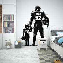 Load image into Gallery viewer, American Football Dad Decor, Dad Boy American Football Wall Decal, American Football Wall Art, American Football  Wall Sticker, Vinyl 299RS