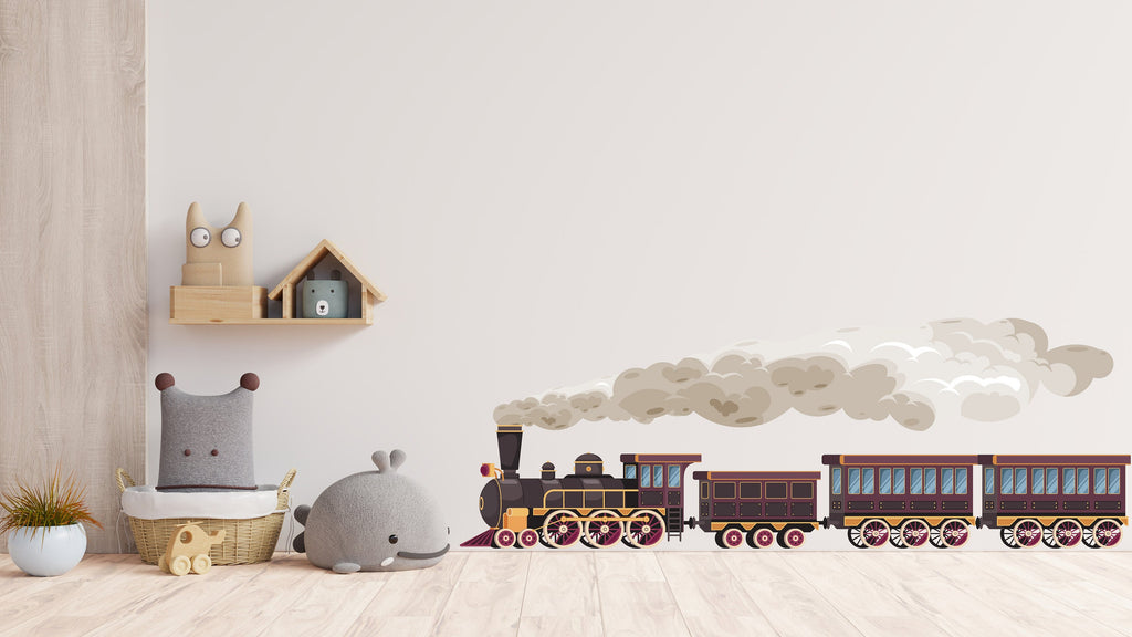 Train Wall Decal Train Wall Sticker Train Art Train Wall Vinyl Wall Decal Train Room Gifts Vinyl Wall Art Stickers, Kids room decor 373LU