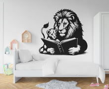Load image into Gallery viewer, A cute Lion Reading a Book wall decal Reading Books Magic Wall Decal Vinyl Art Stickers for Interiors, Schools, Classrooms, Libraries 300RS