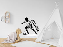 Load image into Gallery viewer, Soccer wall decor, Football Wall Decal Sport Vinyl, Football stickers, Boys Passion, Goal Wall Art, Wall Stickers, Kids Room, Decor, 378LU