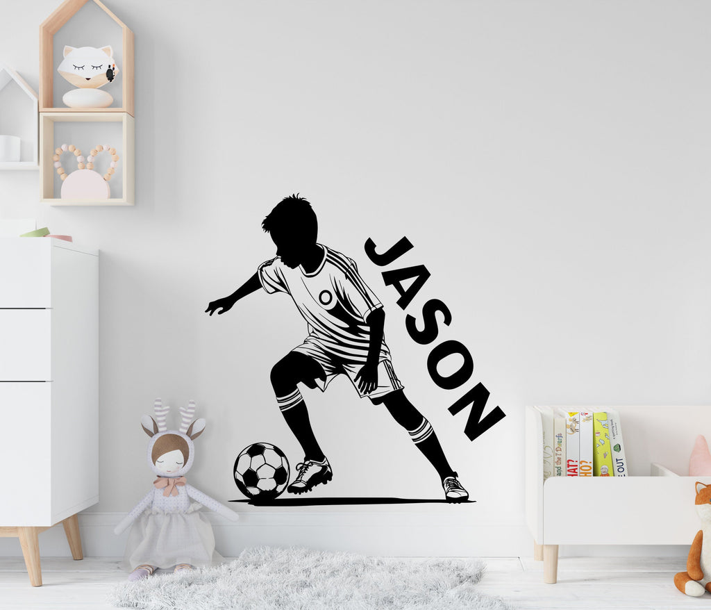 Soccer wall decor, Football Wall Decal Sport Vinyl, Football stickers, Boys Passion, Goal Wall Art, Wall Stickers, Kids Room, Decor, 378LU