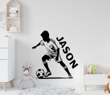 Load image into Gallery viewer, Soccer wall decor, Football Wall Decal Sport Vinyl, Football stickers, Boys Passion, Goal Wall Art, Wall Stickers, Kids Room, Decor, 378LU