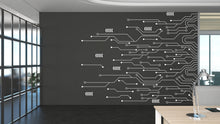 Load image into Gallery viewer, Circuit Board Wall Decal, Technology Vinyl Wall Art Decals, Company Name Decal, Office Decor, Business Wall Decal, Wall Art Office 304RS