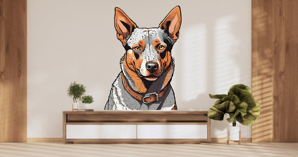 Dog wall decal, Australian Cattle Dog, Dog decor, Dog wall art Decal Dog Lover Animals vinyl decal Dog Bathroom Wall Decals Stickers 379LU
